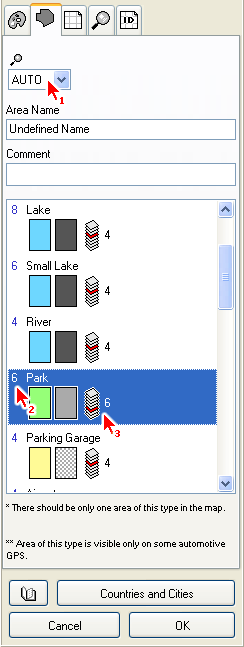 Area (Polygon) Tab