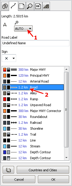 Road Properties Tab