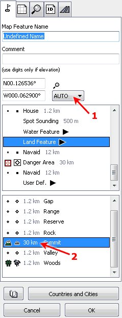 Map Feature Tab