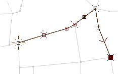 Routable road in node-by-node editing mode