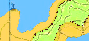 Edge of hole in island object expanded to forest area