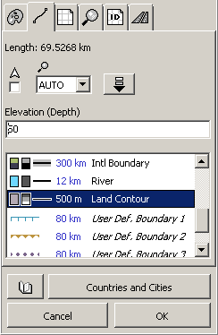 Properties of polyline - Land Contour type