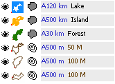 Land contours in the Object Inspector list